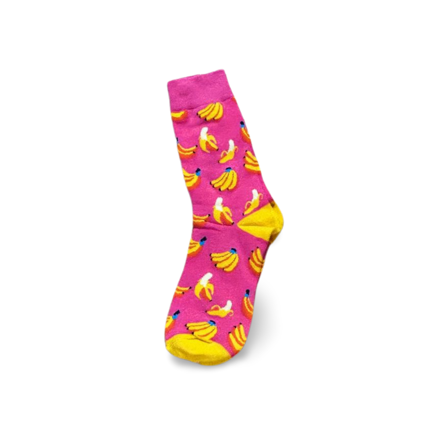 Stylish ankle socks with cute pink banana patterns - a trendy and fun gift.