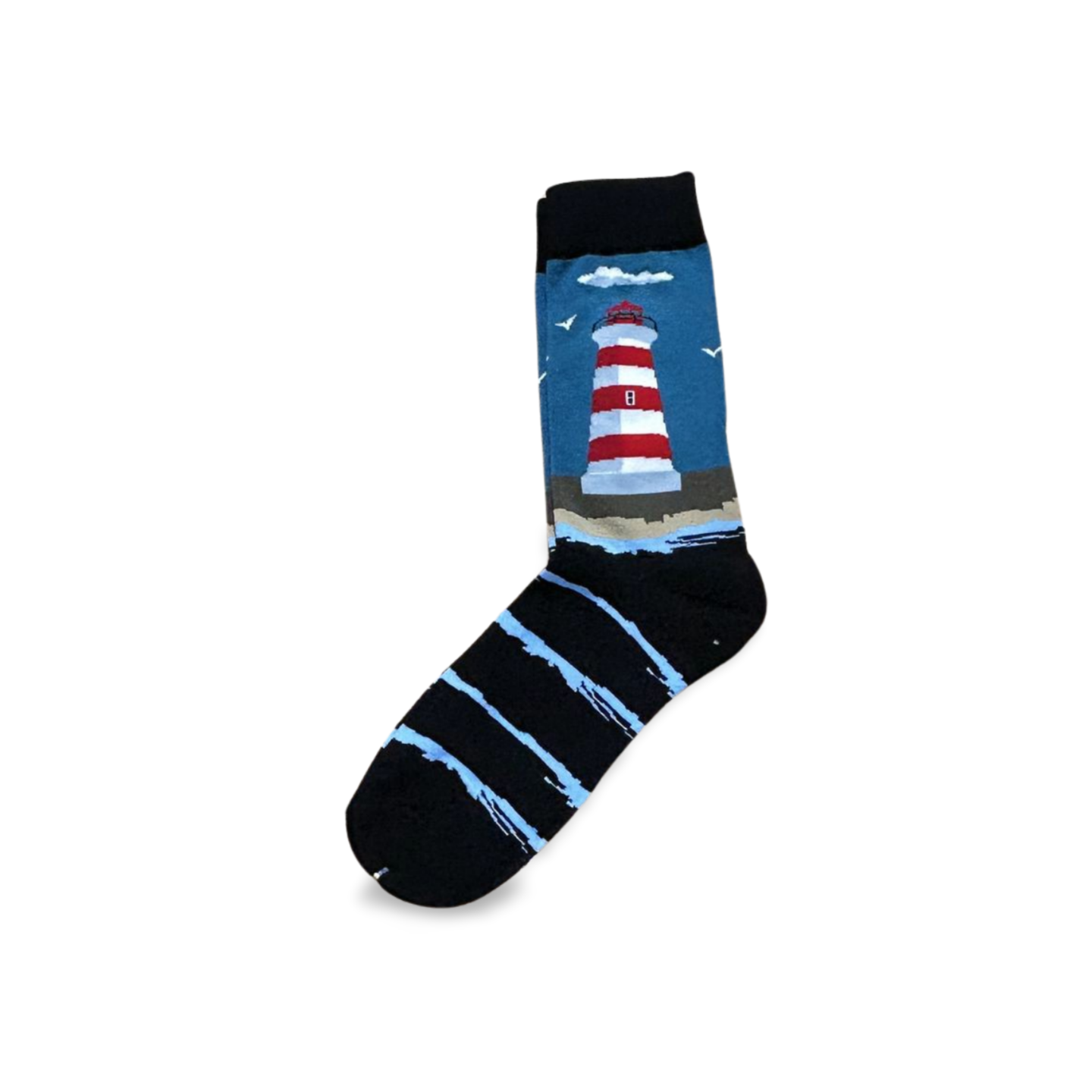 Nautical-themed ankle socks with charming lighthouse illustrations - a great gift idea.