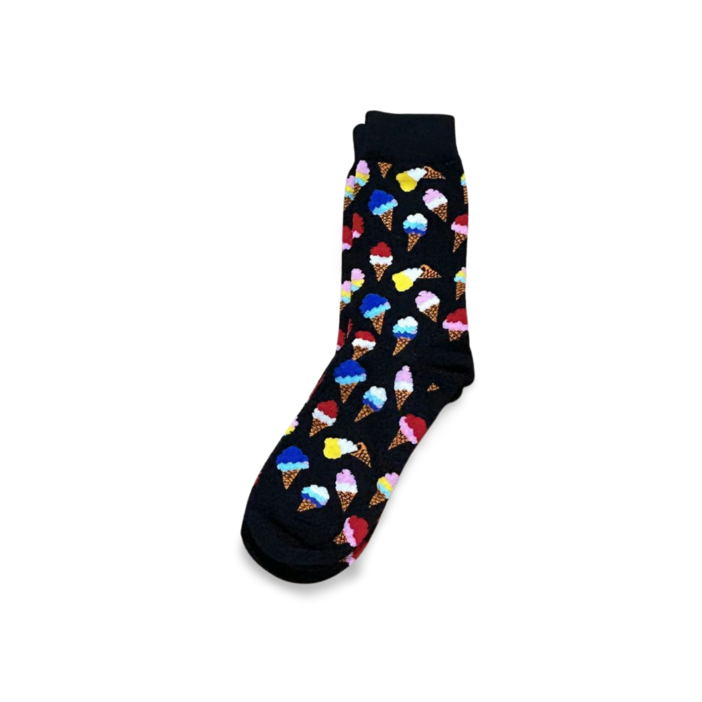 Whimsical ankle socks with colorful ice cream illustrations - a sweet and fun gift.