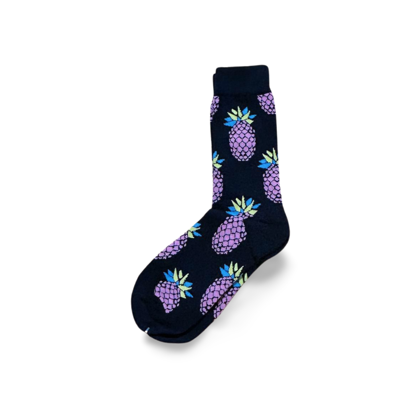 Cozy ankle socks with playful purple pineapple patterns - a delightful gift for him.